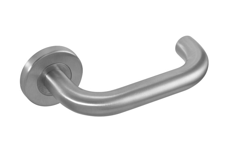 Safety Lever on Rose Door Handle Satin Stainless Steel Fire Rated