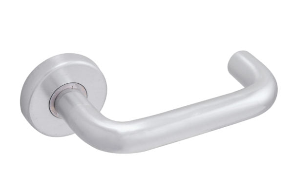 Safety Lever on Rose Door Handle Set Satin Anodised Aluminium
