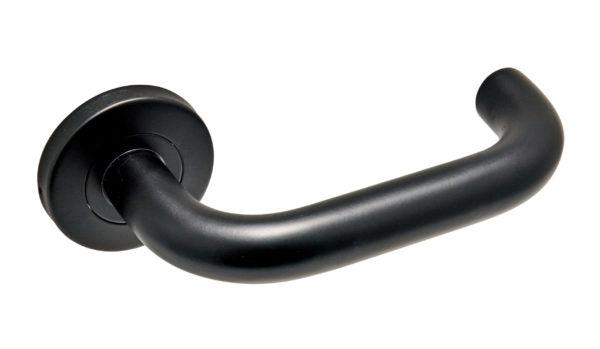 Safety Lever on Rose Door Handle Satin Stainless Steel Fire Rated