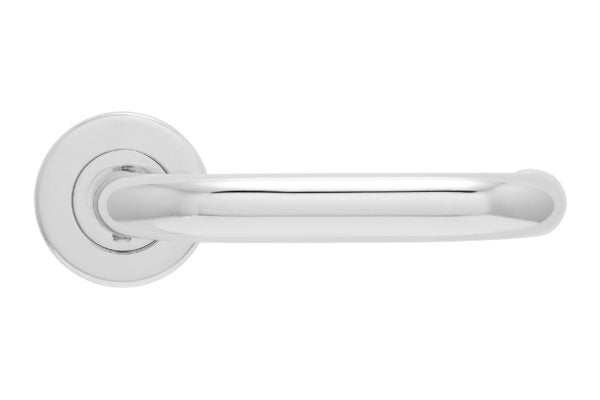 Safety Lever on Rose Door Handle Satin Stainless Steel Fire Rated