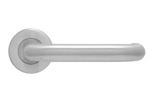 Safety Lever on Rose Door Handle Satin Stainless Steel Fire Rated