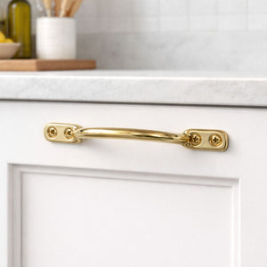 Sash Cabinet Pull Handle Polished Brass 6"
