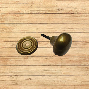 Screw In Cabinet Knob Antique Brass 38mm
