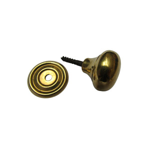 Screw In Cabinet Knob Natural Brass 32mm
