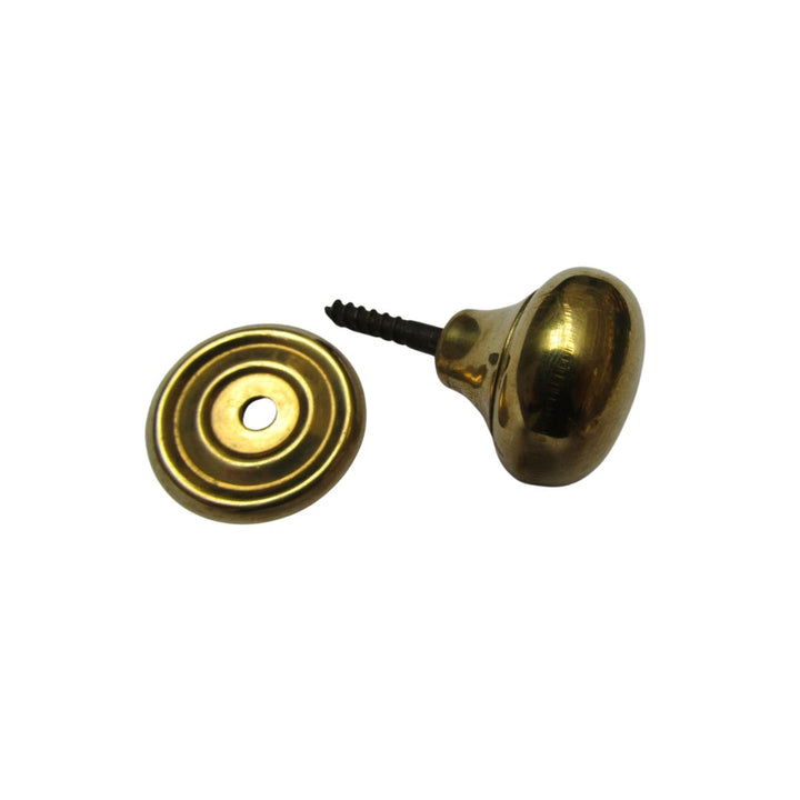 Screw In Cabinet Knob Natural Brass 32mm
