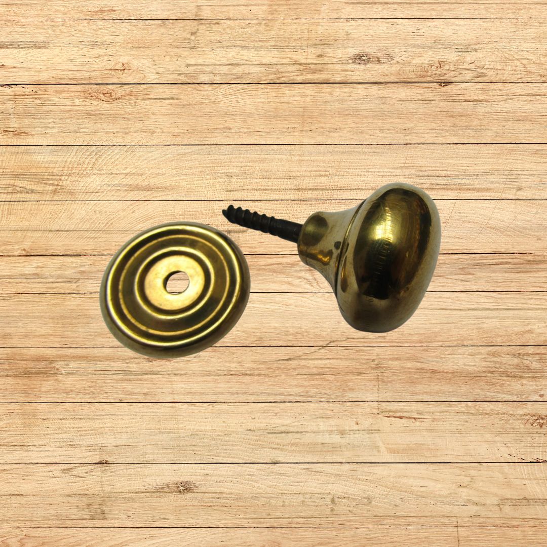 Screw In Cabinet Knob Natural Brass 32mm
