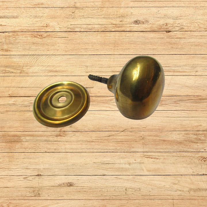 Screw In Cabinet Knob Natural Brass 38mm
