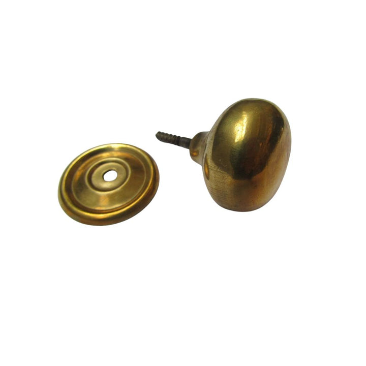 Screw In Cabinet Knob Natural Brass 38mm
