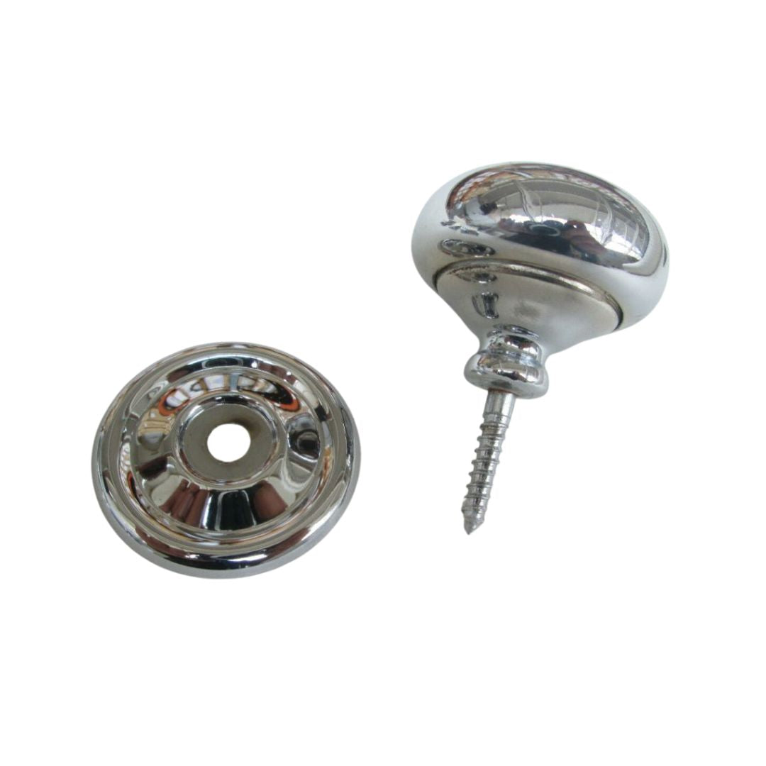 Screw In Cabinet Knob Polished Chrome 40mm