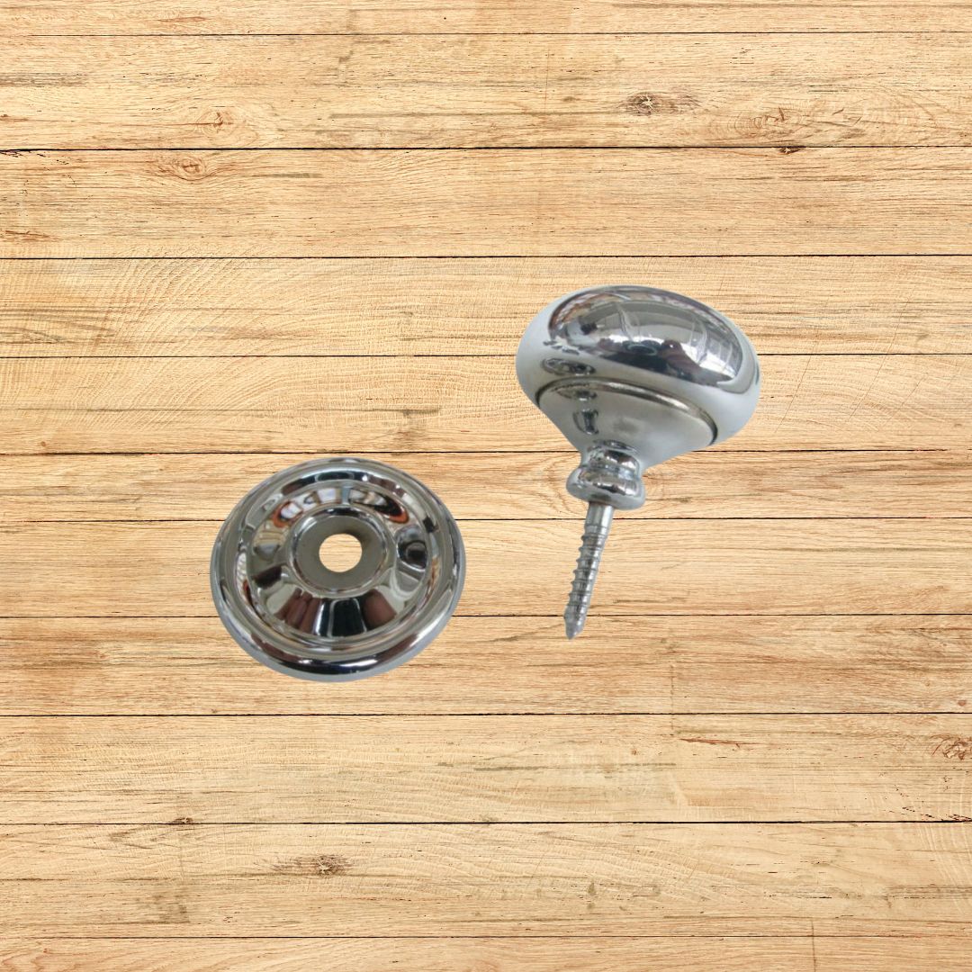 Screw In Cabinet Knob Polished Chrome 40mm