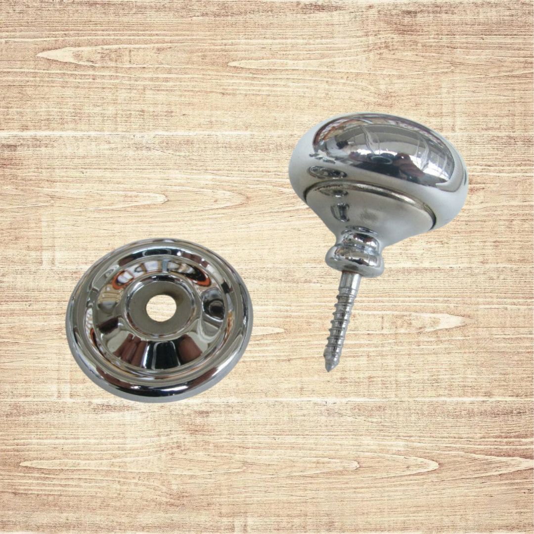 Screw In Cabinet Knob Polished Chrome 40mm