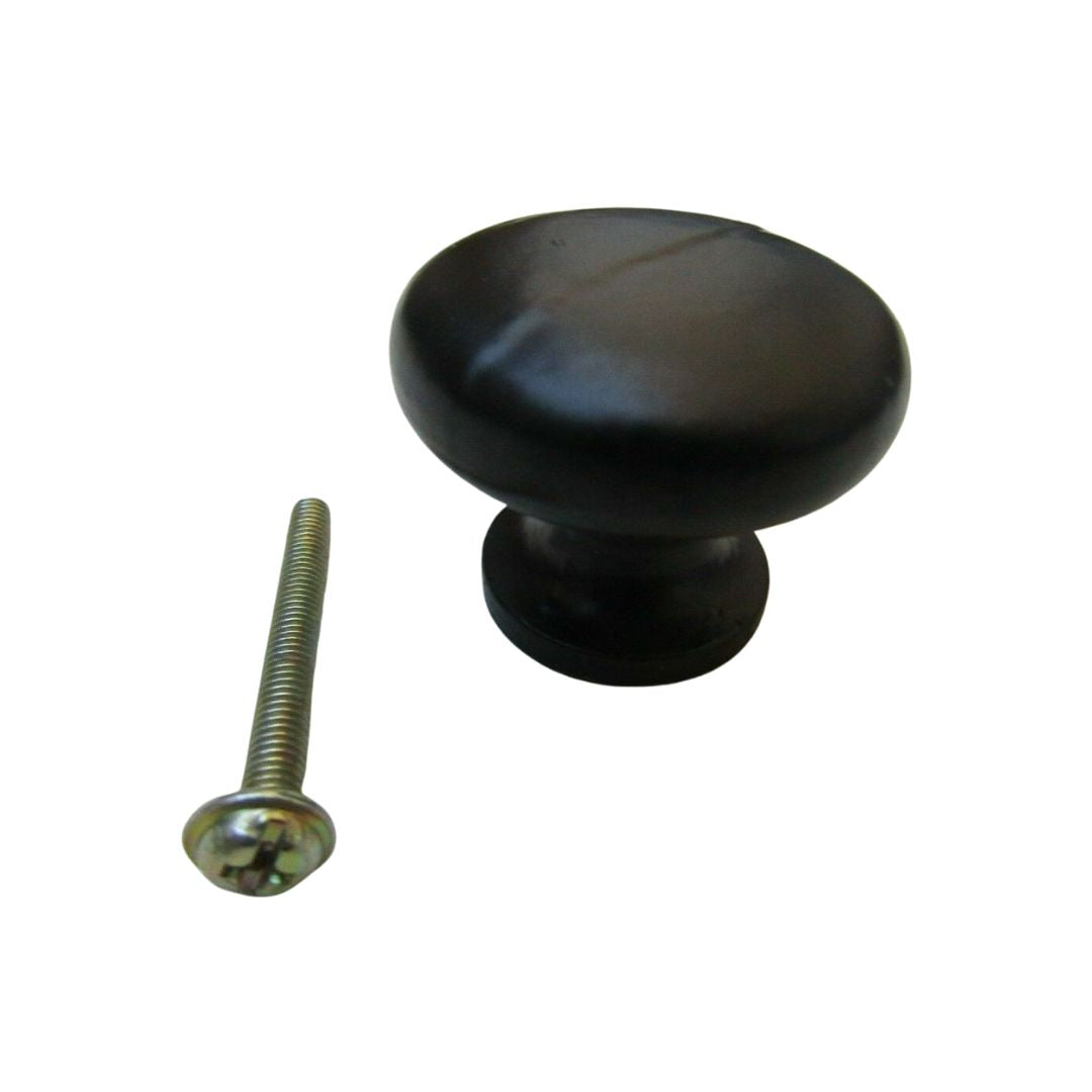 Shaker Cupboard Knob Black Antique 35mm