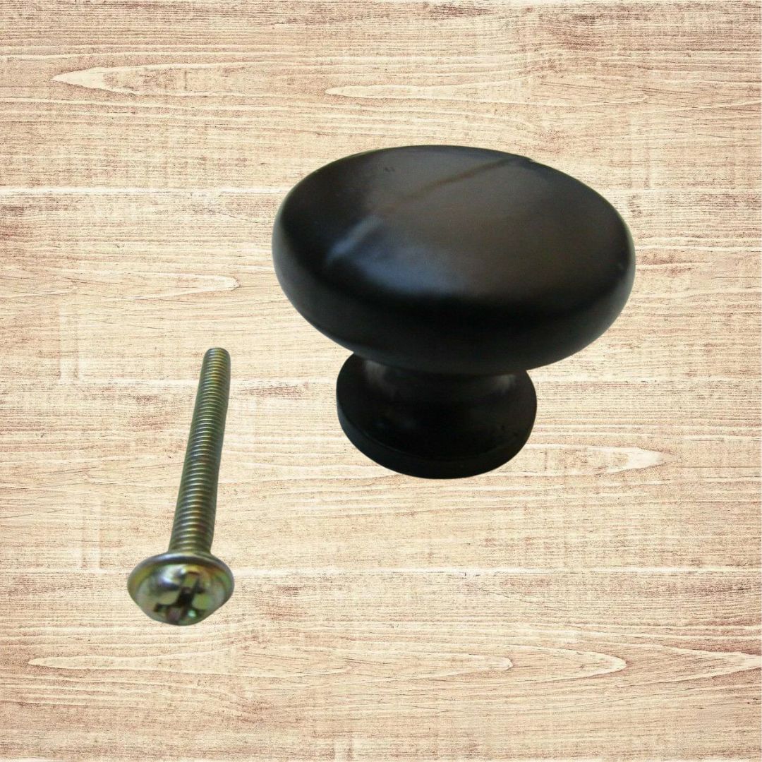 Shaker Cupboard Knob Black Antique 35mm