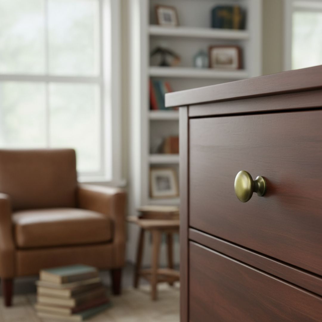 Shaker Knob Antique Brass 35mm