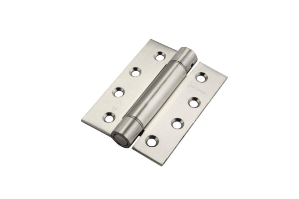 Single Action Spring Door Hinge 102x76x3mm Adjustable Tension Satin Stainless Steel