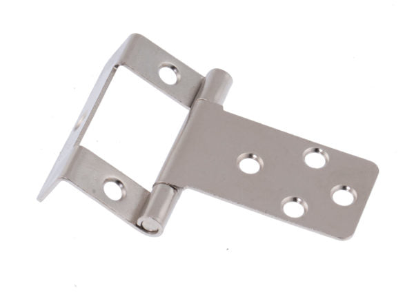 Single Cranked Flush Door Hinge 50mm Bright Zinc Plated Steel Pack of 2
