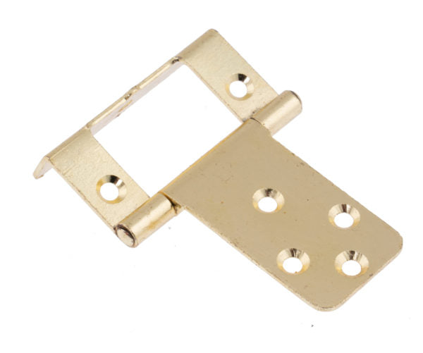 Single Cranked Flush Door Hinge 50mm Bright Zinc Plated Steel Pack of 2