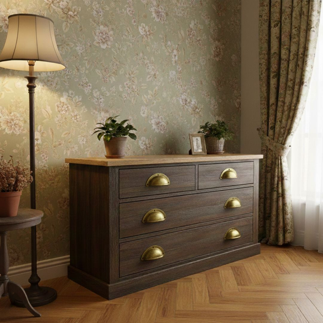 Antique Brass Slim Lipped Cabinet Cup Pull Handle