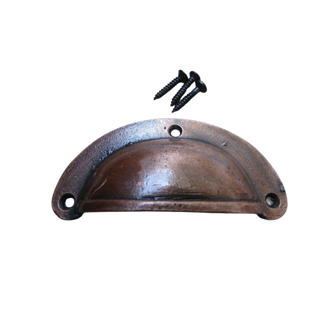 Antique Copper Slim Lipped Cabinet Cup Pull Handle