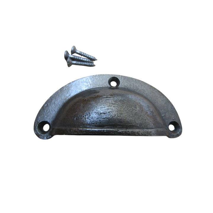 Antique Iron Slim Lipped Cabinet Cup Pull Handle

