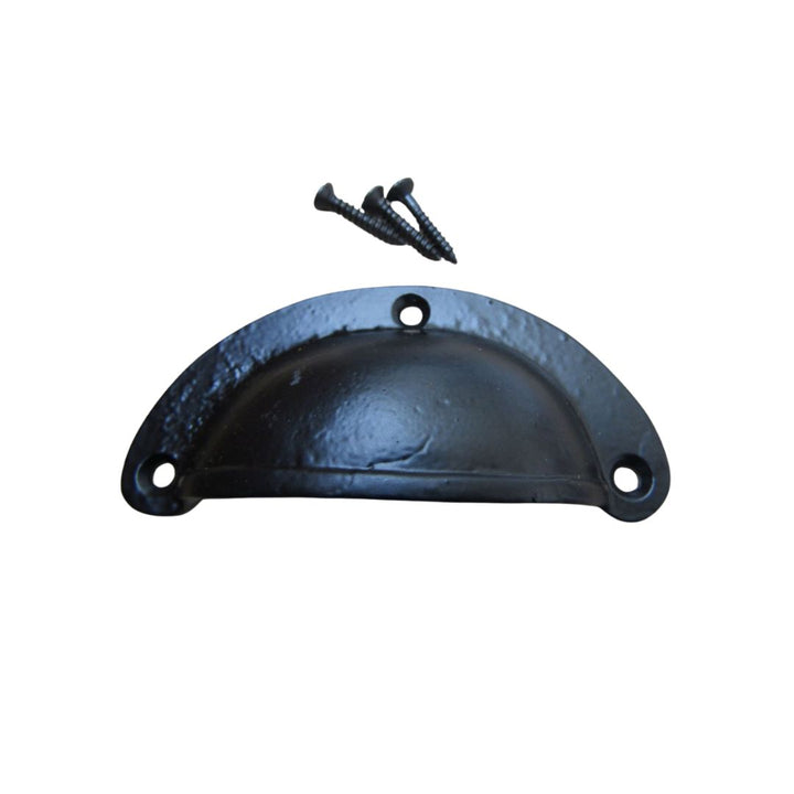 Black Antique Slim Lipped Cabinet Cup Pull Handle