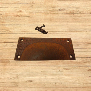 Small Rectangular Cup Handle Rust on Iron
