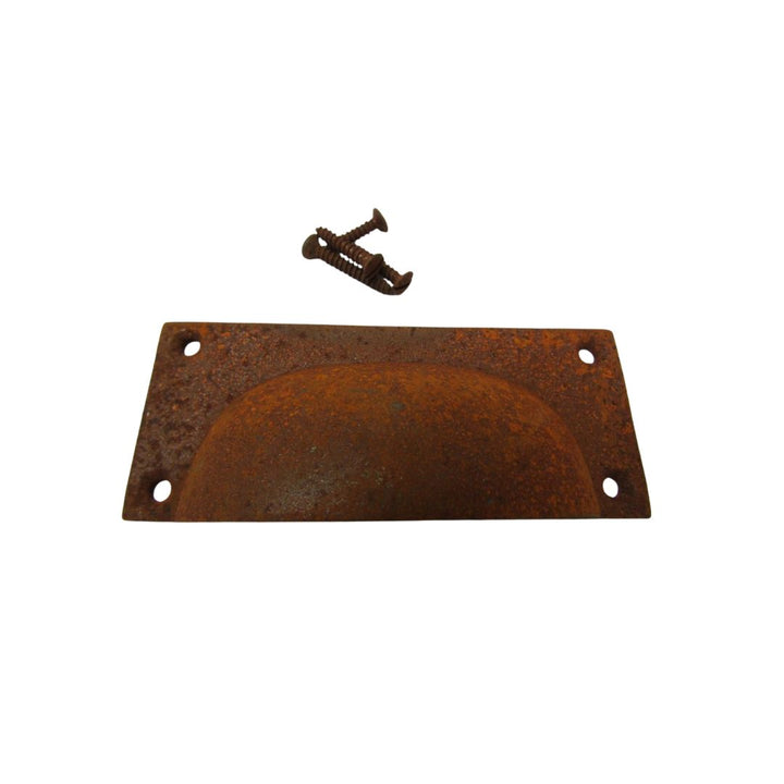 Small Rectangular Cup Handle Rust on Iron
