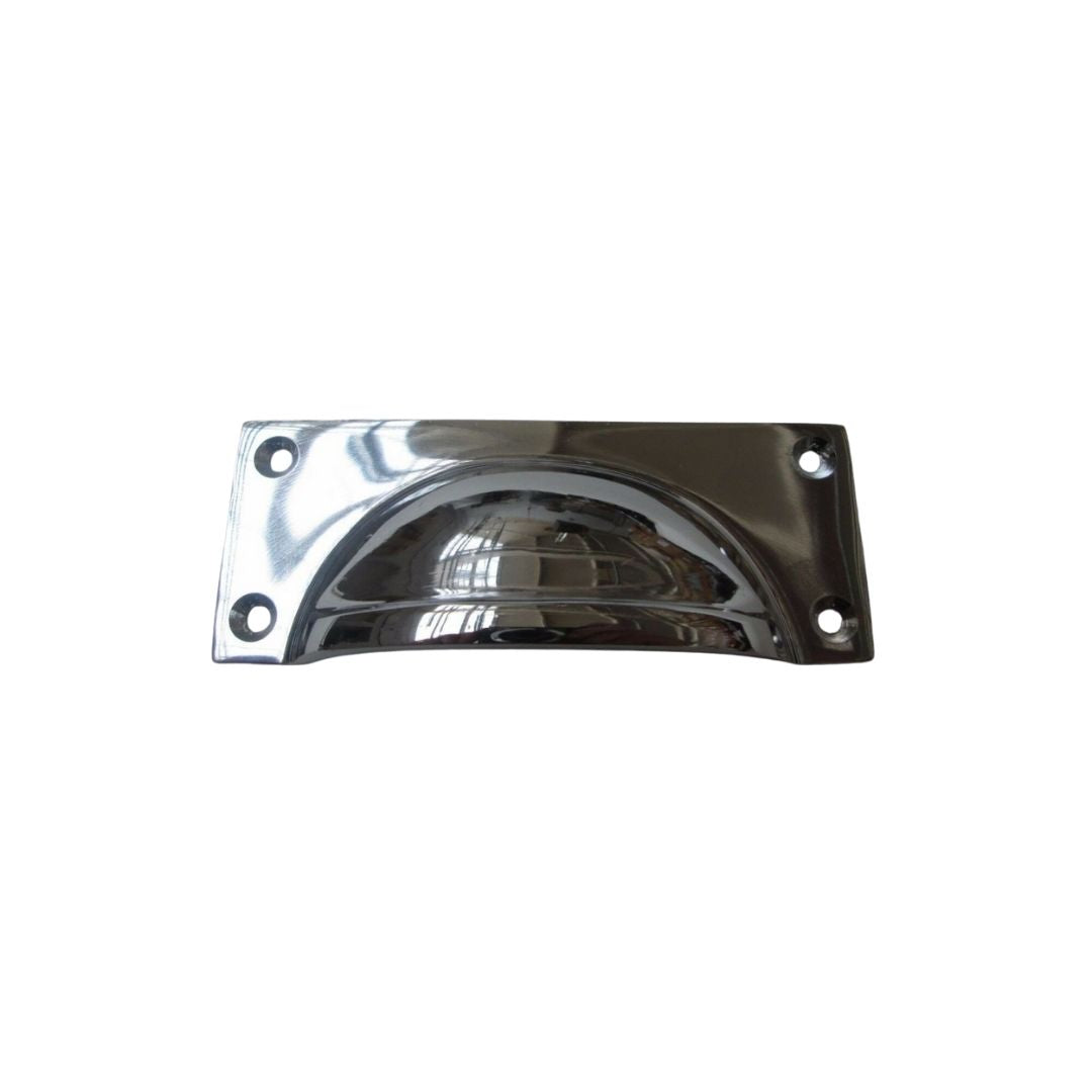 Small Rectangular Lipped Cabinet Pull Handle Polished Chrome
