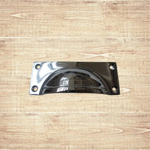 Small Rectangular Lipped Cabinet Pull Handle Polished Chrome

