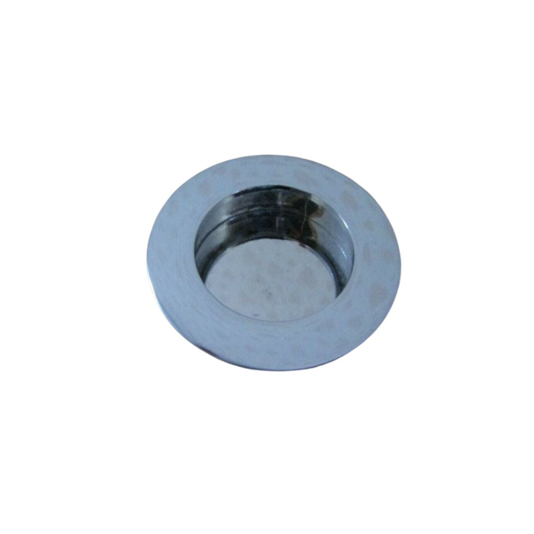 Small Round Recessed Flush Pull Polished Steel
