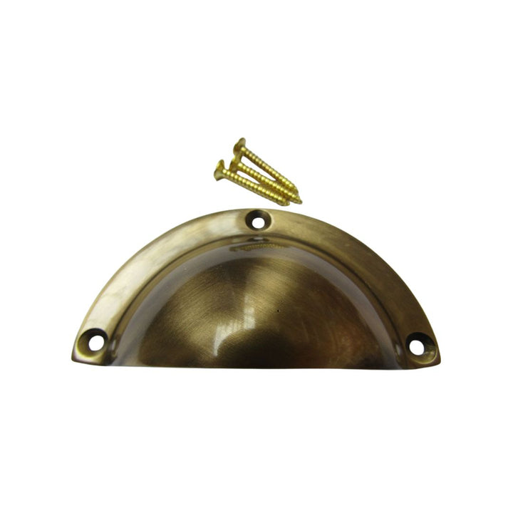 Small Victorian Cup Pull Handle Antique Brass
