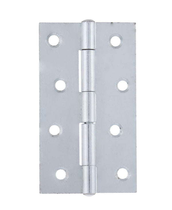 Steel Narrow Pattern Fixed Pin Butt Hinge Zinc Plated Pack of 2