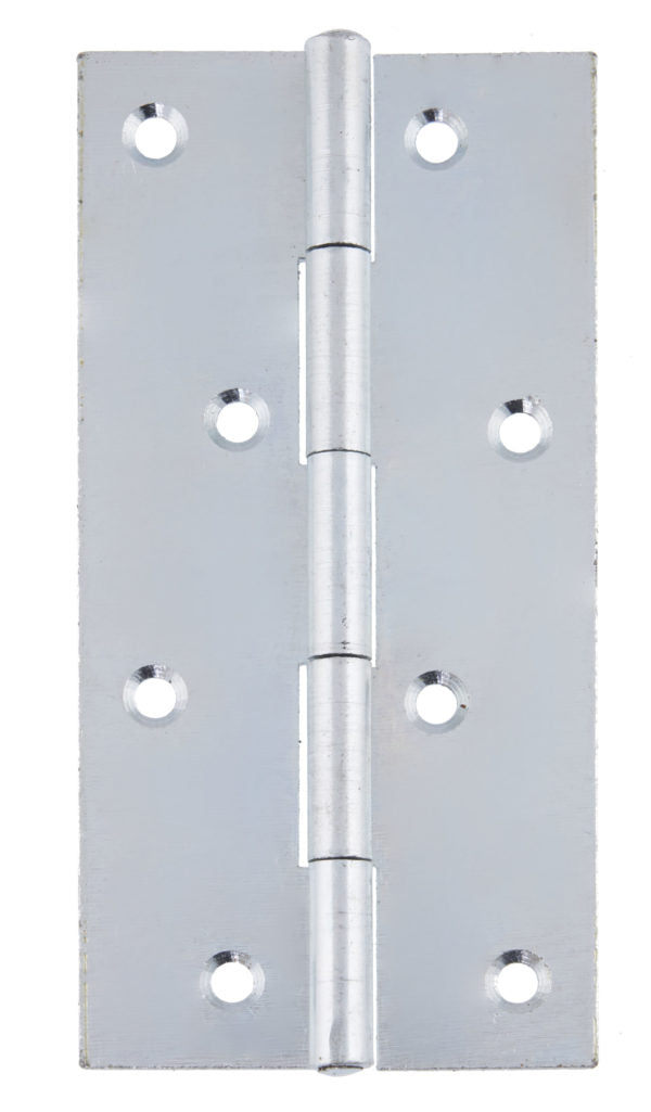 Steel Narrow Pattern Fixed Pin Butt Hinge Zinc Plated Pack of 2