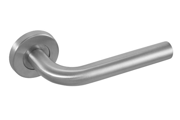 Fire Rated Straight Lever on Rose Door Handle – Stainless Steel