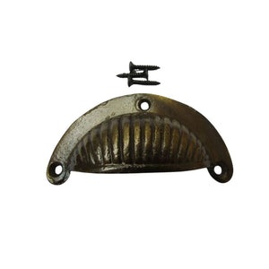 Sunrise Cup Pull Handle Antique Brass