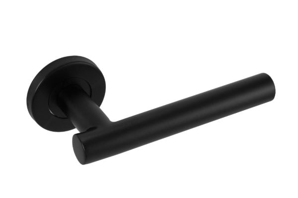 Fire Rated T Bar Lever on Rose Door Handle – Stain Stainless