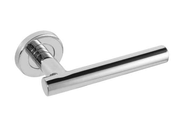 Fire Rated T Bar Lever on Rose Door Handle – Stain Stainless