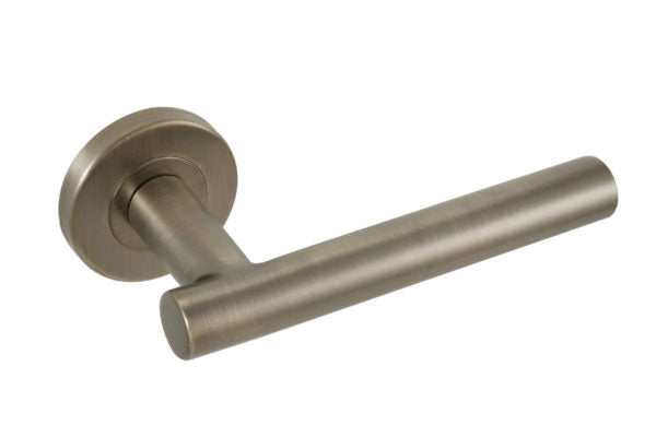 Fire Rated T Bar Lever on Rose Door Handle – Stain Stainless