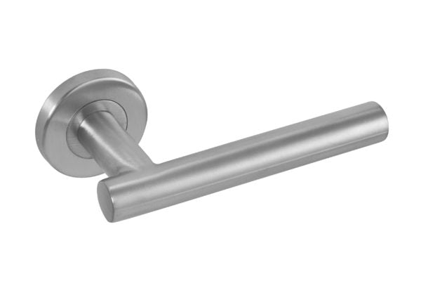 Fire Rated T Bar Lever on Rose Door Handle – Stain Stainless