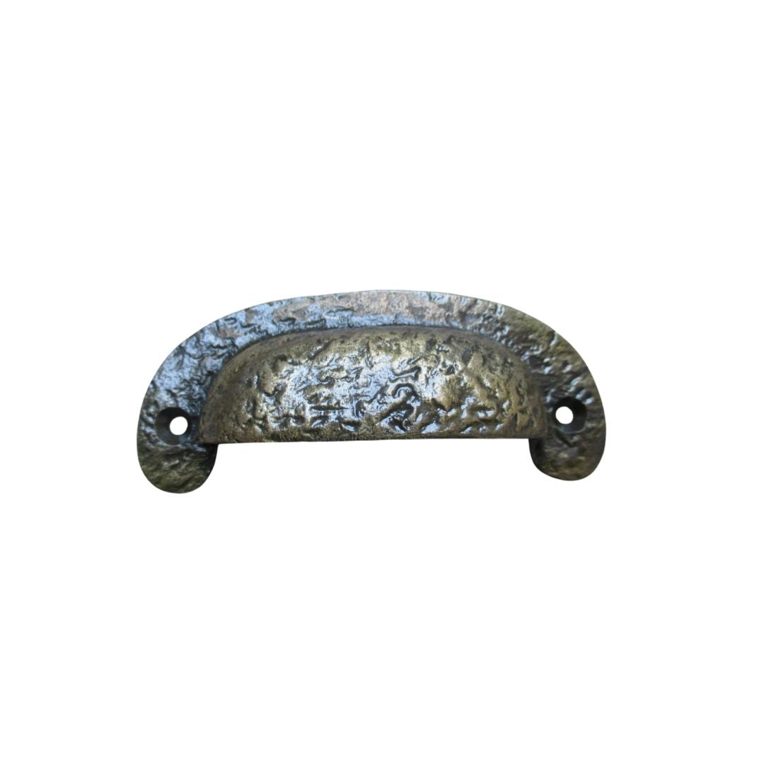Textured Cabinet Cup Pull Handle Antique Brass
