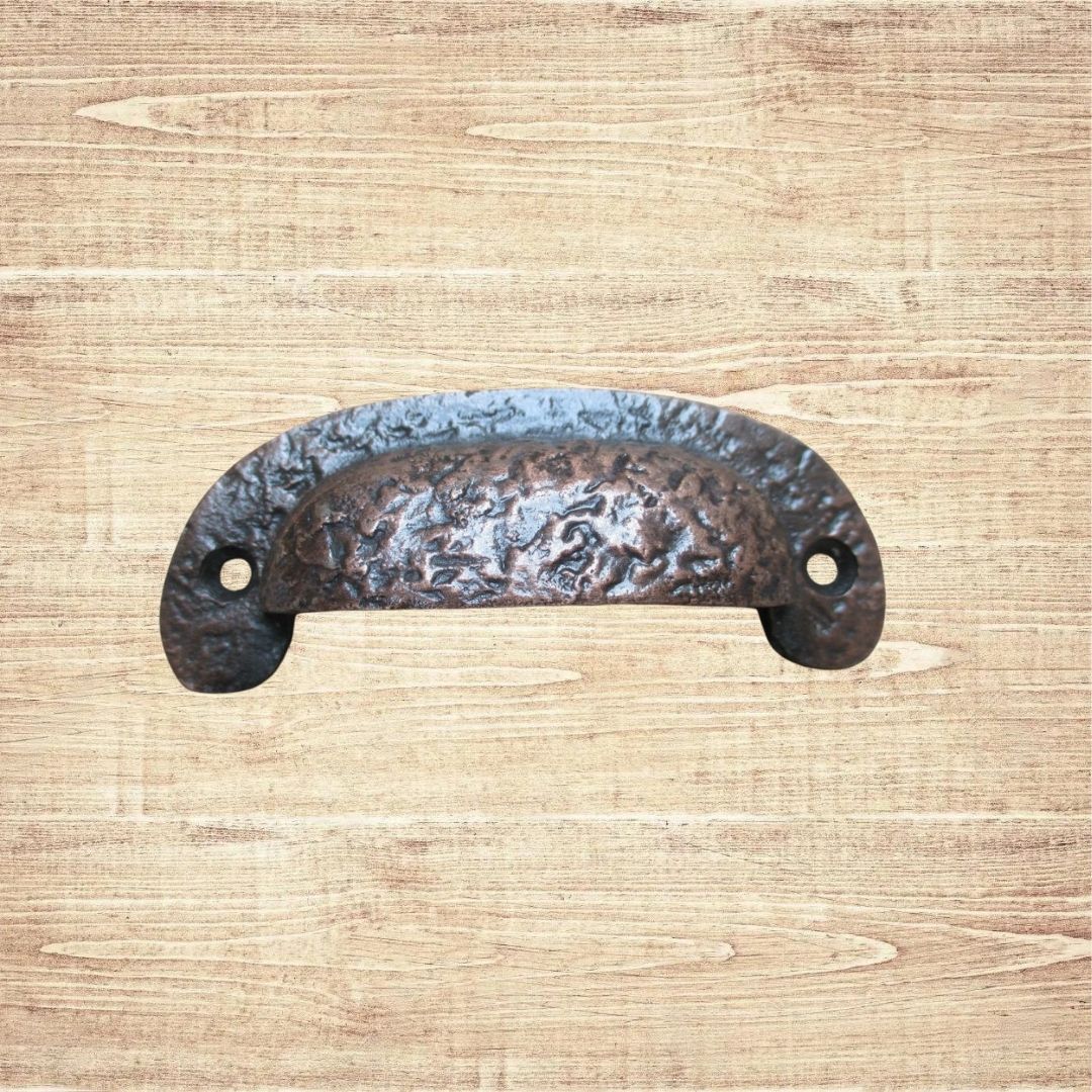 Textured Cabinet Cup Pull Handle Antique Copper
