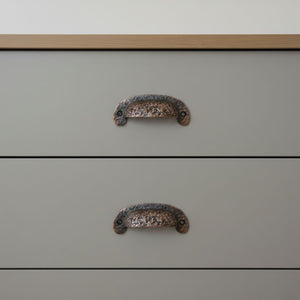 Textured Cabinet Cup Pull Handle Antique Copper