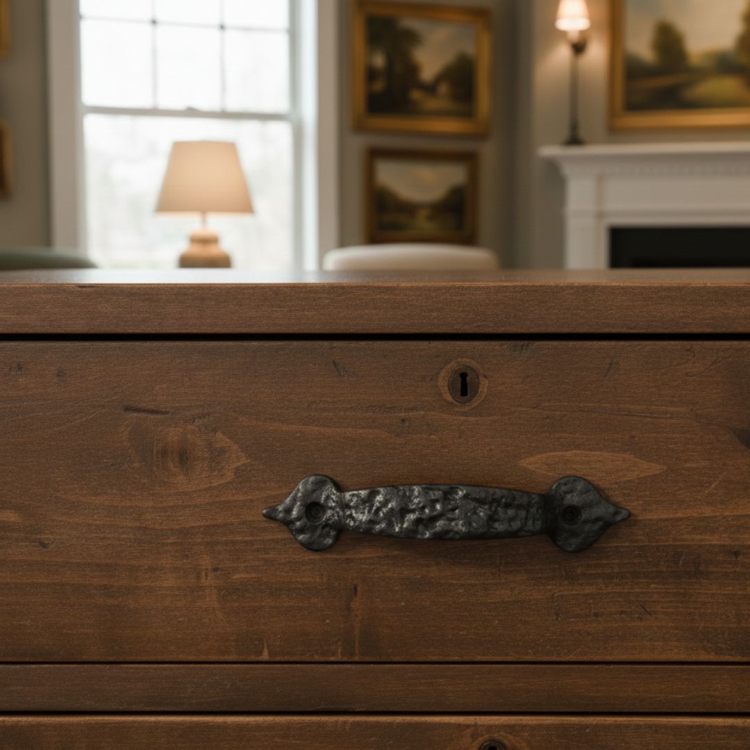 Textured Leaf Cabinet Drawer D Pull Handle