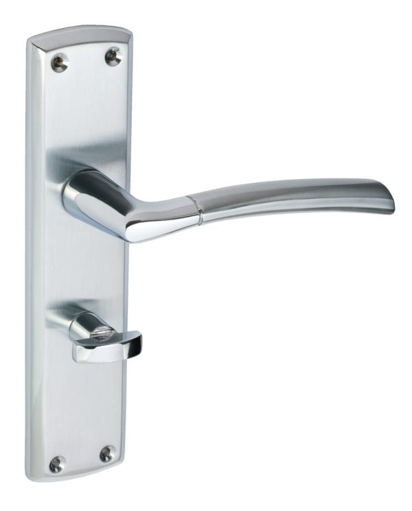 Tifosi Design Lever on Plate Door Handle Polished Satin Chrome