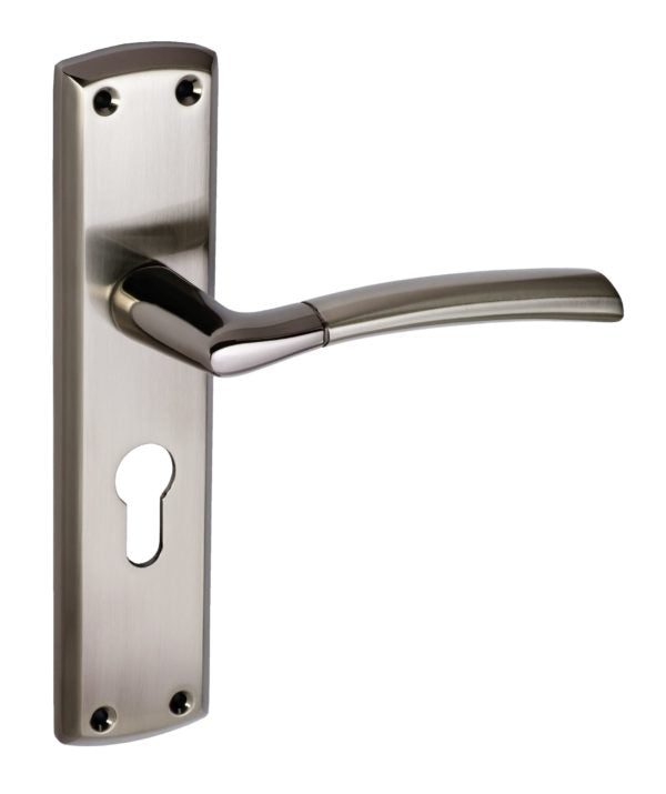 Tifosi Design Lever on Plate Door Handle Black Nickel / Satin Nickel