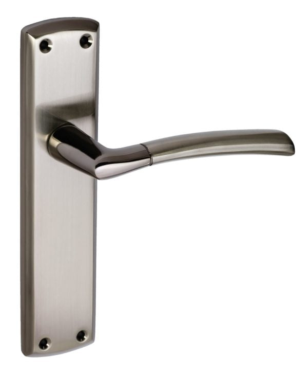 Tifosi Design Lever on Plate Door Handle Black Nickel / Satin Nickel