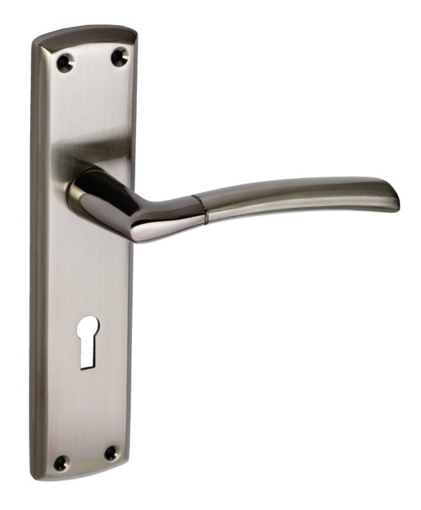 Tifosi Design Lever on Plate Door Handle Black Nickel / Satin Nickel