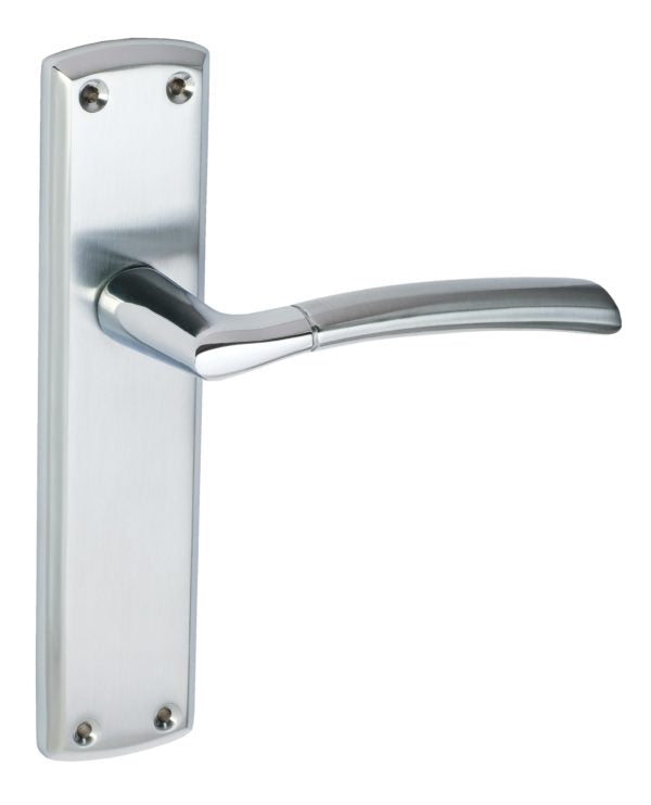 Tifosi Design Lever on Plate Door Handle Polished Satin Chrome