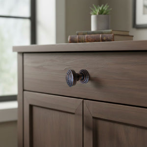 Rimmed with Backplate Cabinet Knob Antique Copper 32mm
