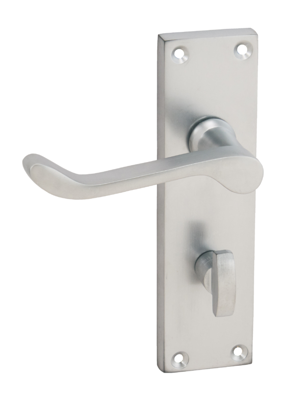 Victorian Scroll Lever On Backplate Door Handle Set Satin Chrome